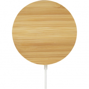 Logo trade advertising products image of: Atra 10W bamboo magnetic wireless charging pad