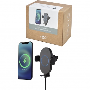 Logotrade promotional product picture of: Pilot 15W wireless automatic car charger 