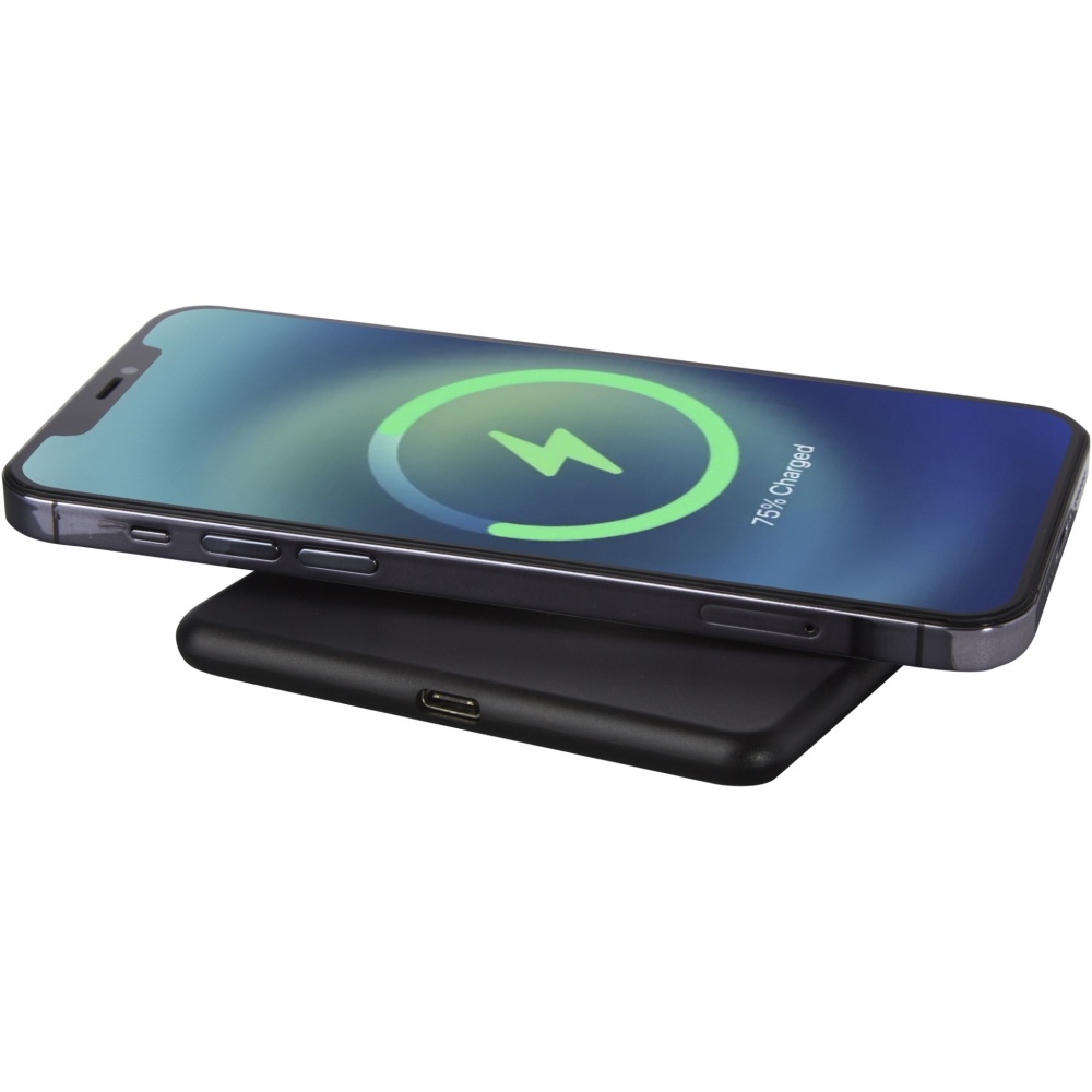 Logo trade corporate gift photo of: Loop 10W recycled plastic wireless charging pad