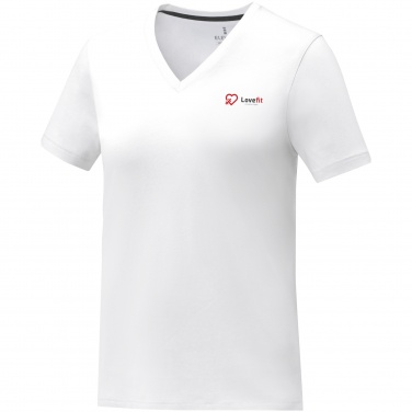 Logo trade promotional merchandise photo of: Somoto short sleeve women's V-neck t-shirt 