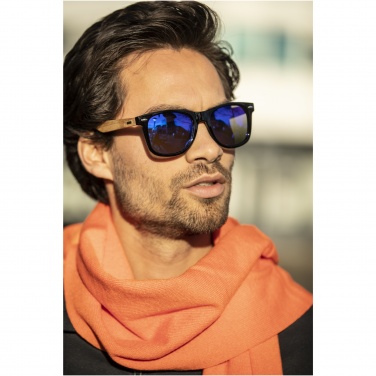 Logo trade promotional items picture of: Hiru rPET/wood mirrored polarized sunglasses in gift box