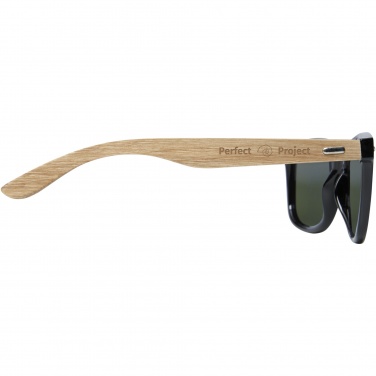 Logo trade promotional gifts picture of: Hiru rPET/wood mirrored polarized sunglasses in gift box