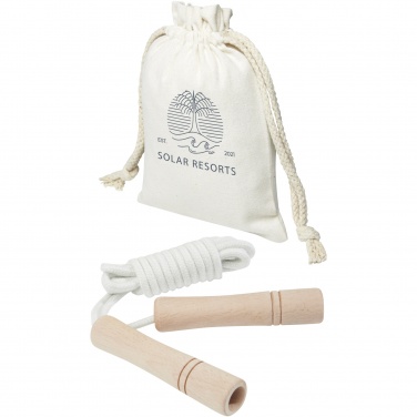 Logo trade promotional giveaways image of: Denise wooden skipping rope in cotton pouch