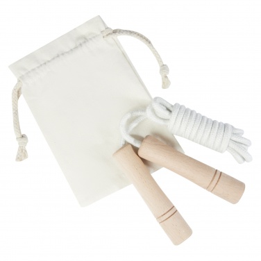 Logotrade promotional product image of: Denise wooden skipping rope in cotton pouch