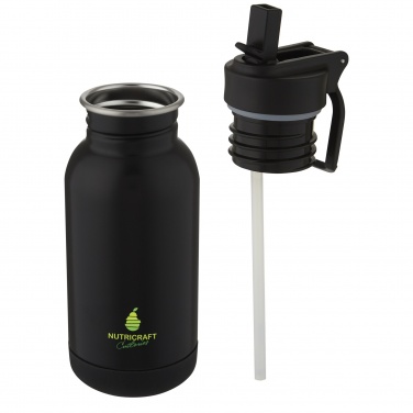 Logo trade business gift photo of: Lina 400 ml stainless steel sport bottle with straw and loop