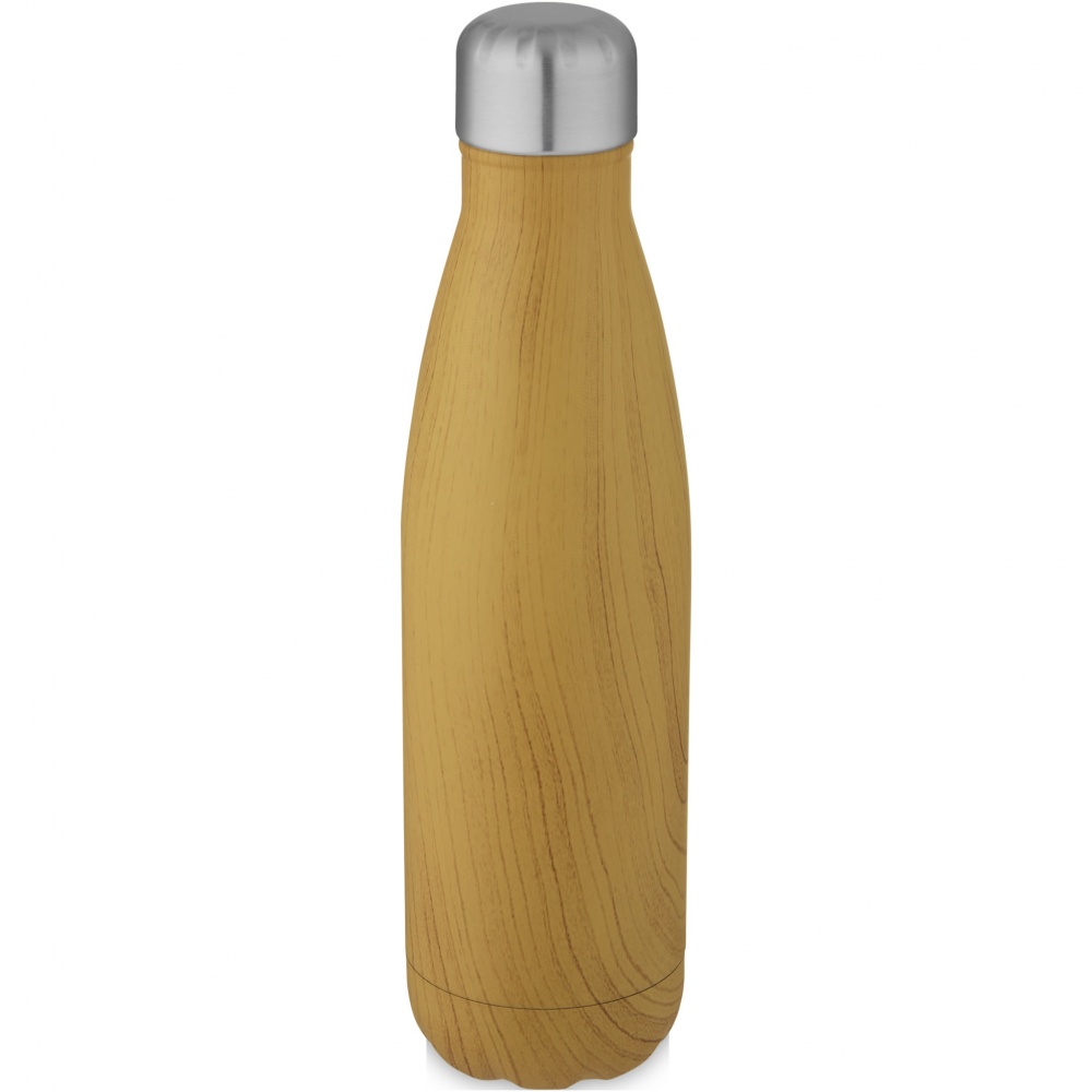 Logo trade promotional merchandise photo of: Cove 500 ml vacuum insulated stainless steel bottle with wood print