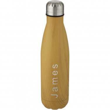 Logo trade promotional merchandise photo of: Cove 500 ml vacuum insulated stainless steel bottle with wood print