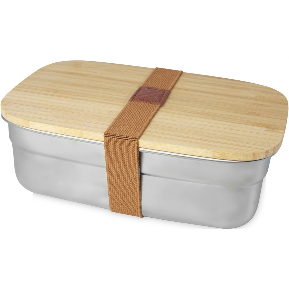 Logo trade promotional items picture of: Tite stainless steel lunch box with bamboo lid