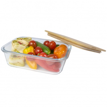 Logo trade promotional merchandise photo of: Roby glass lunch box with bamboo lid