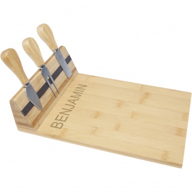 Logotrade promotional item image of: Mancheg bamboo magnetic cheese board and tools