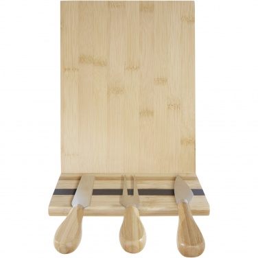Logo trade promotional giveaway photo of: Mancheg bamboo magnetic cheese board and tools