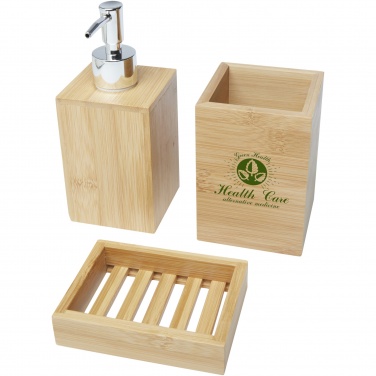 Logo trade promotional item photo of: Hedon 3-piece bamboo bathroom set
