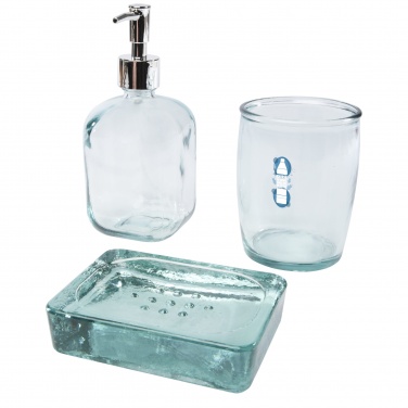 Logo trade promotional merchandise photo of: Jabony 3-piece recycled glass bathroom set