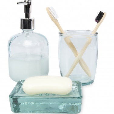 Logotrade promotional gift image of: Jabony 3-piece recycled glass bathroom set