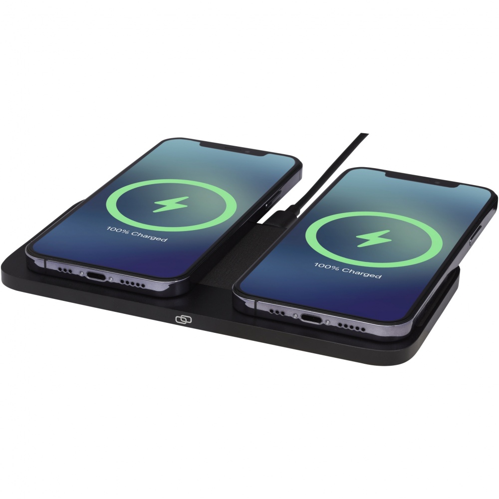 Logo trade promotional giveaway photo of: Hybrid 15W premium dual wireless charging pad