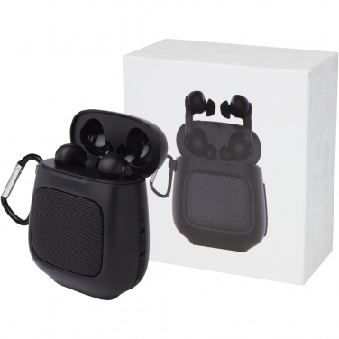 Logo trade advertising products image of: Remix auto pair True Wireless earbuds and speaker