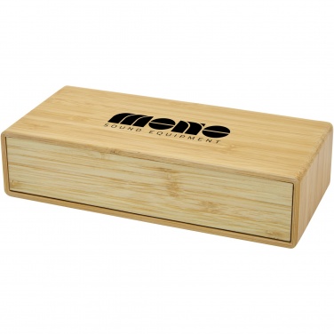 Logo trade corporate gift photo of: Minata bamboo wireless charger with clock