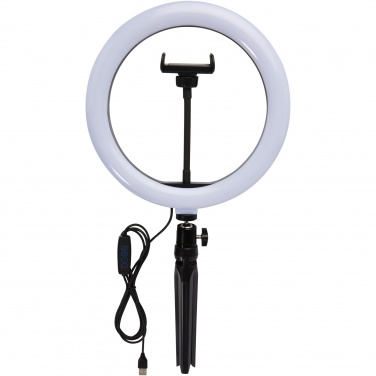 Logotrade promotional gift image of: Studio ring light for selfies and vlogging with phone holder and tripod