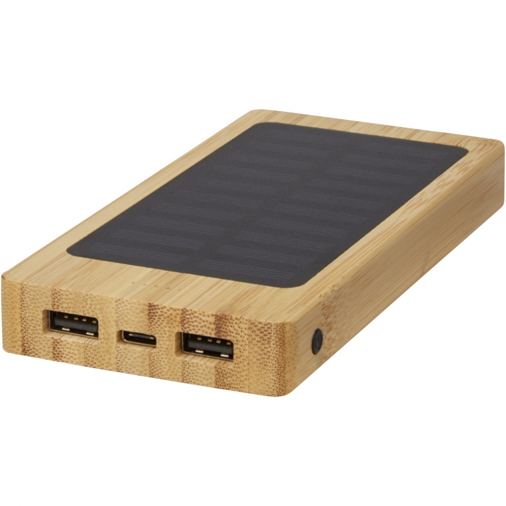 Logotrade business gift image of: Alata 8000 mAh bamboo solar power bank