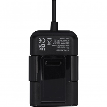 Logo trade promotional giveaways picture of: Pilot dual car charger with QC 3.0 dual back seat extended charger