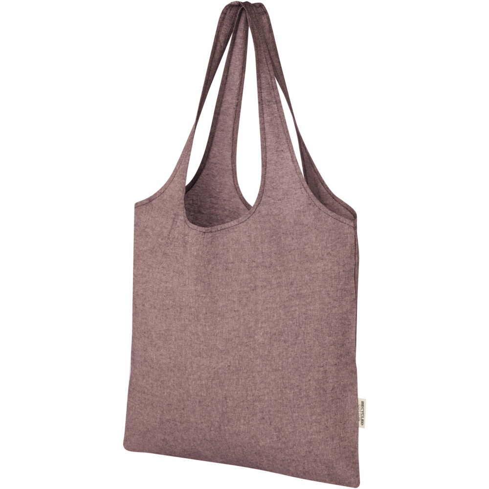 Logo trade promotional merchandise picture of: Pheebs 150 g/m² recycled cotton trendy tote bag 7L