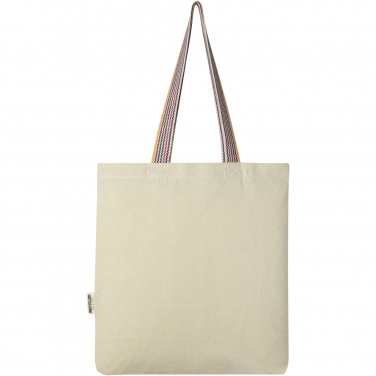 Logo trade promotional giveaways image of: Rainbow 180 g/m² recycled cotton tote bag 5L