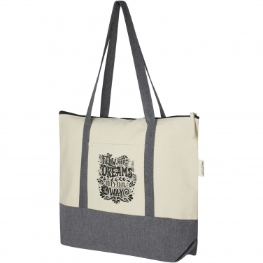 Logotrade advertising products photo of: Repose 320 g/m² recycled cotton zippered tote bag 10L