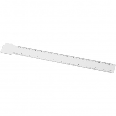 Logo trade promotional giveaway photo of: Tait 30cm house-shaped recycled plastic ruler