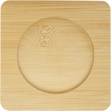 Logotrade promotional giveaway image of: Manti 2-piece 250 ml double-wall glass cup with bamboo coaster 