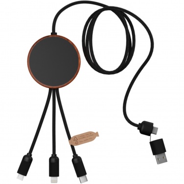 Logo trade promotional gifts image of: SCX.design C40 5-in-1 rPET light-up logo charging cable and 10W charging pad