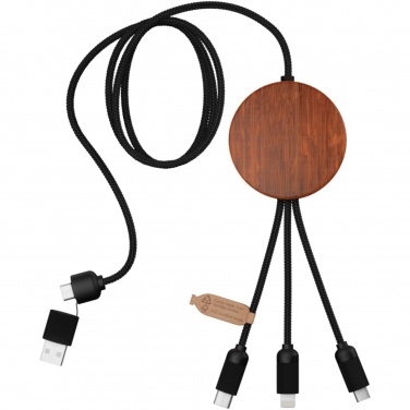 Logotrade promotional giveaways photo of: SCX.design C40 5-in-1 rPET light-up logo charging cable and 10W charging pad