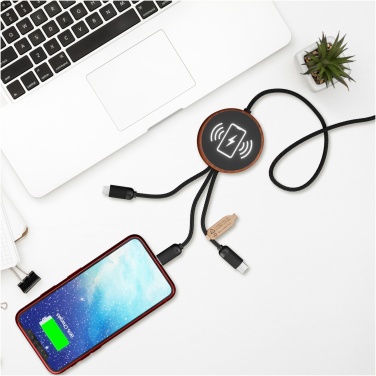 Logo trade advertising products image of: SCX.design C40 5-in-1 rPET light-up logo charging cable and 10W charging pad