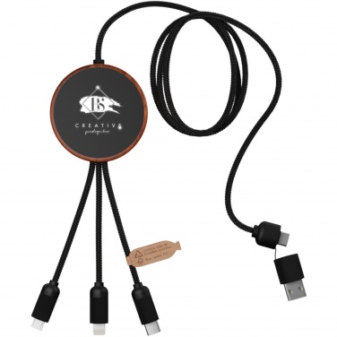 Logo trade advertising products image of: SCX.design C40 5-in-1 rPET light-up logo charging cable and 10W charging pad