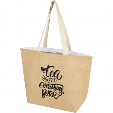 Logo trade promotional giveaways image of: Juta 300 g/m² jute cooler tote bag 12L