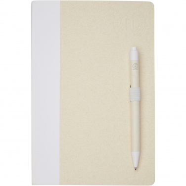 Logo trade promotional merchandise photo of: Dairy Dream A5 size reference recycled milk cartons notebook and ballpoint pen set