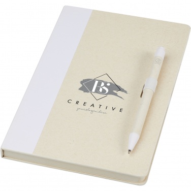 Logo trade promotional products picture of: Dairy Dream A5 size reference recycled milk cartons notebook and ballpoint pen set