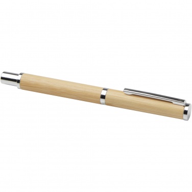 Logo trade promotional items picture of: Apolys bamboo ballpoint and rollerball pen gift set 