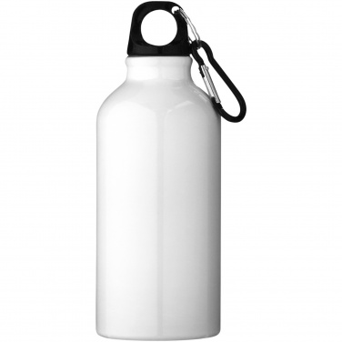 Logotrade promotional giveaway image of: Oregon 400 ml RCS certified recycled aluminium water bottle with carabiner
