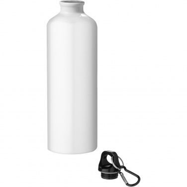 Logo trade promotional gift photo of: Oregon 770 ml RCS certified recycled aluminium water bottle with carabiner
