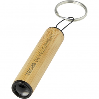 Logo trade promotional products image of: Cane bamboo key ring with light
