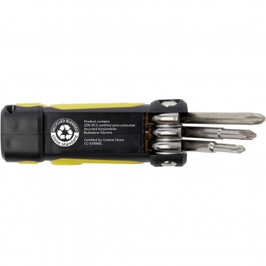 Logotrade promotional product picture of: Octo 8-in-1 RCS recycled plastic screwdriver set with torch