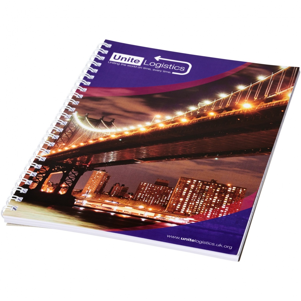 Logo trade advertising products image of: Desk-Mate® A4 spiral notebook with printed back cover