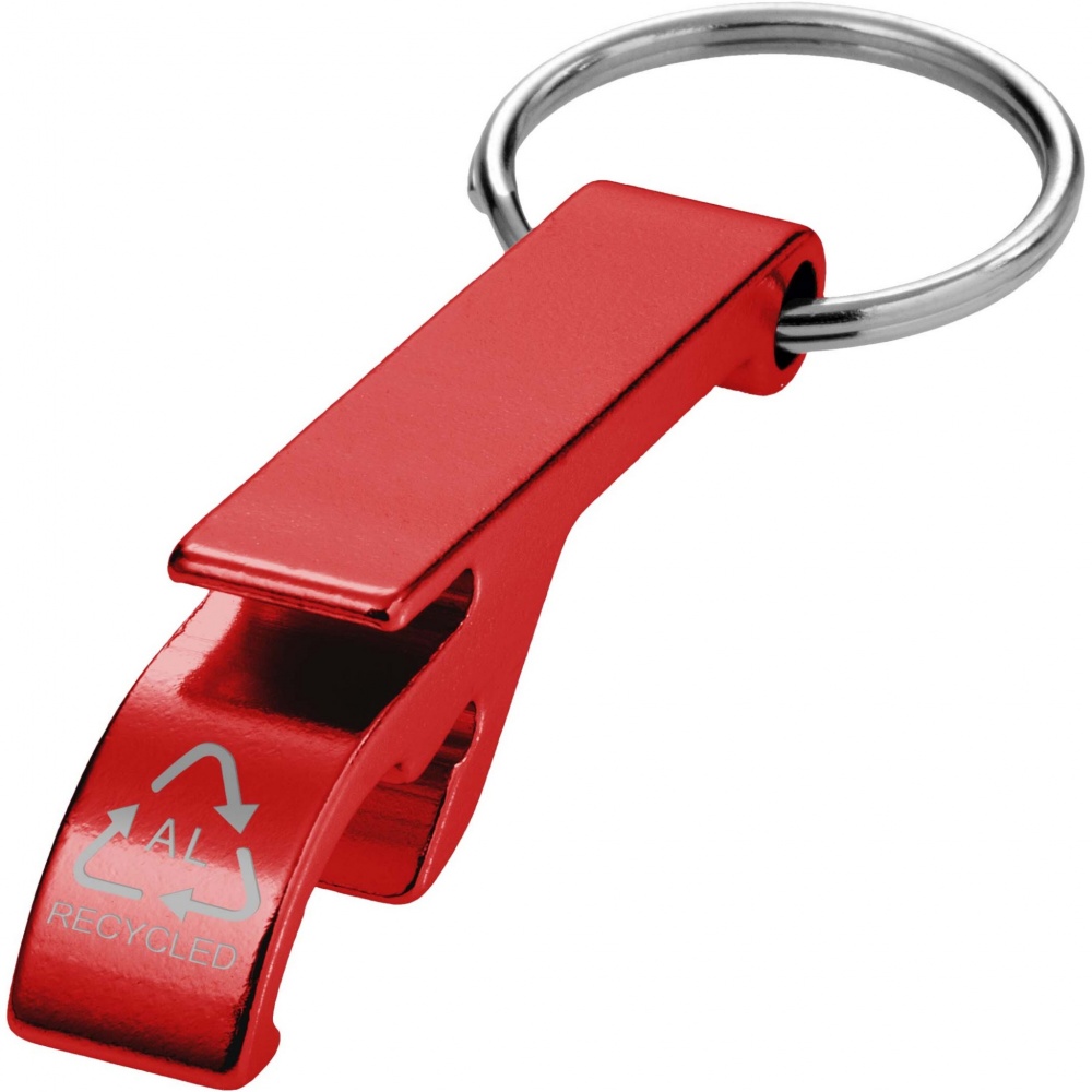 Logotrade corporate gift picture of: Tao RCS recycled aluminium bottle and can opener with keychain 