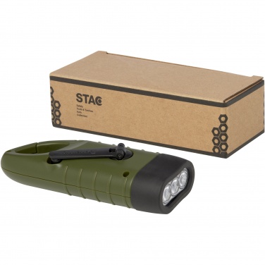 Logo trade business gifts image of: Helios recycled plastic solar dynamo flashlight with carabiner