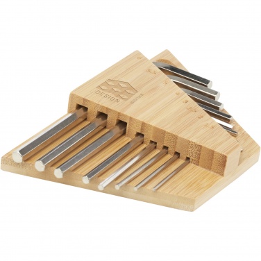 Logo trade promotional giveaways image of: Allen bamboo hex key tool set