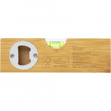 Logotrade advertising product picture of: Flush bamboo spirit level with bottle opener