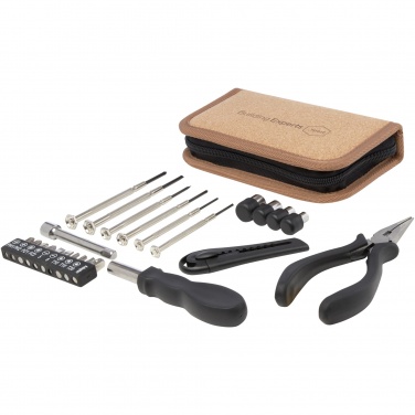 Logotrade promotional giveaway image of: Spike 24-piece RCS recycled plastic tool set with cork pouch