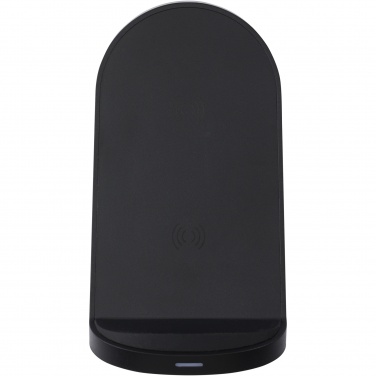 Logo trade promotional product photo of: Loop 15W dual coil RCS recycled plastic wireless charging stand