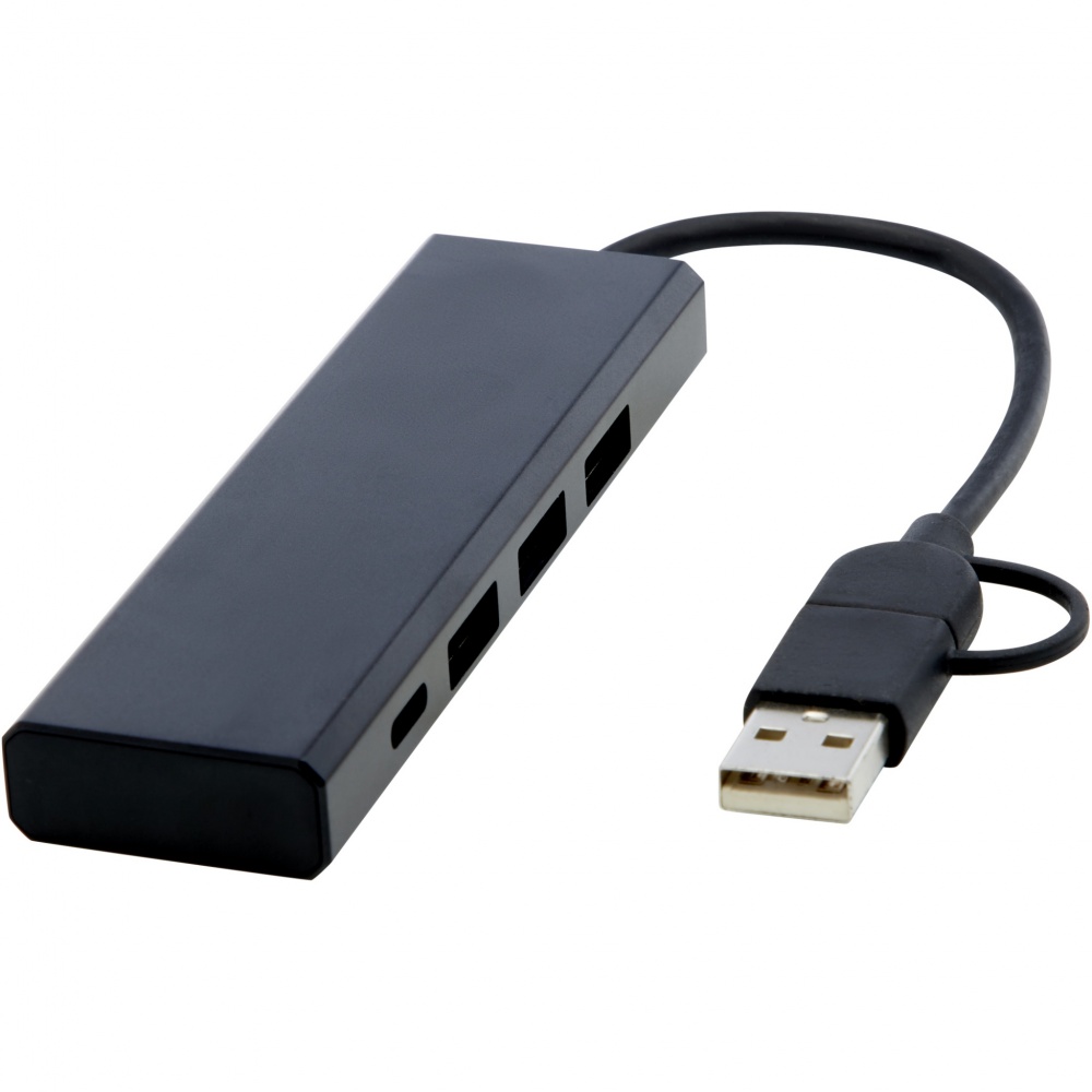 Logo trade promotional items picture of: Rise RCS recycled aluminium USB 2.0 hub