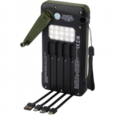 Logo trade promotional products image of: Soldy 10.000 mAh RCS recycled plastic solar dynamo power bank 